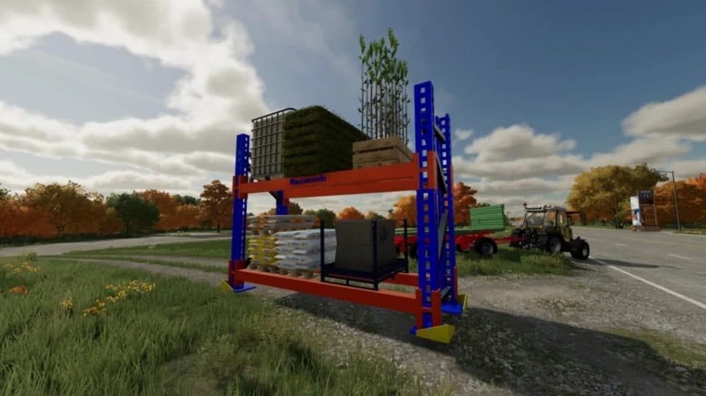 Placeable pallet rack v1.3 | FS22 Mod Download