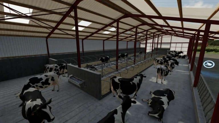 Slatted Cow Shed v1.0 | FS22 Mod Download